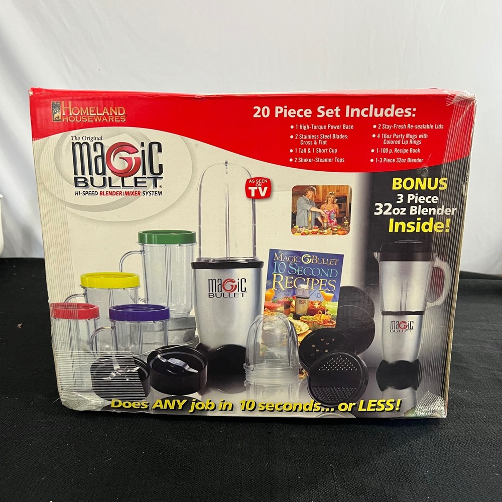 Magic Bullet MB1001 High Speed Blender Mixer 20 Piece Set & 32oz Blender Bonus